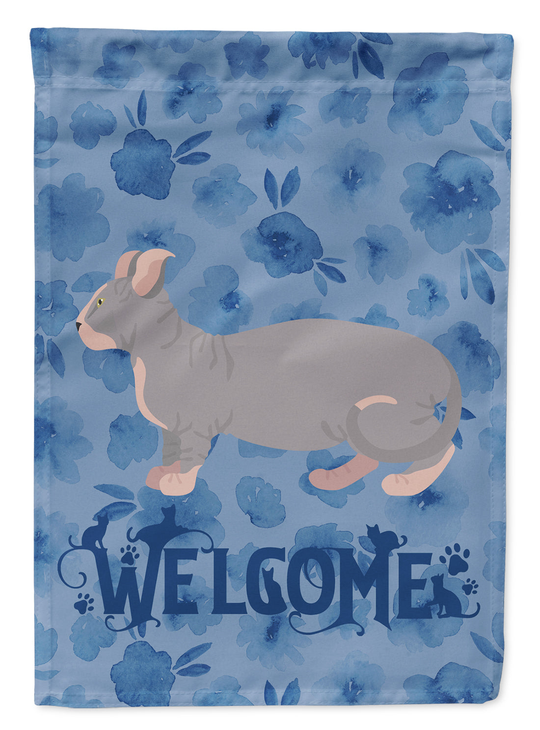 Dwelf #1 Cat Welcome House Flag 28x40 Porch Sleeve Pole Decorative Outside Yard Banner Artwork Wall Hanging, Polyester