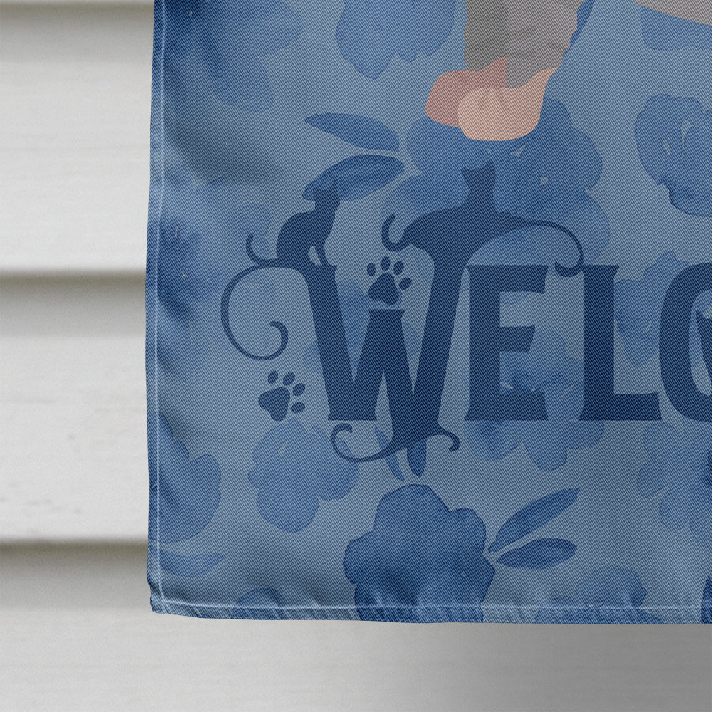 Dwelf #1 Cat Welcome House Flag 28x40 Porch Sleeve Pole Decorative Outside Yard Banner Artwork Wall Hanging, Polyester