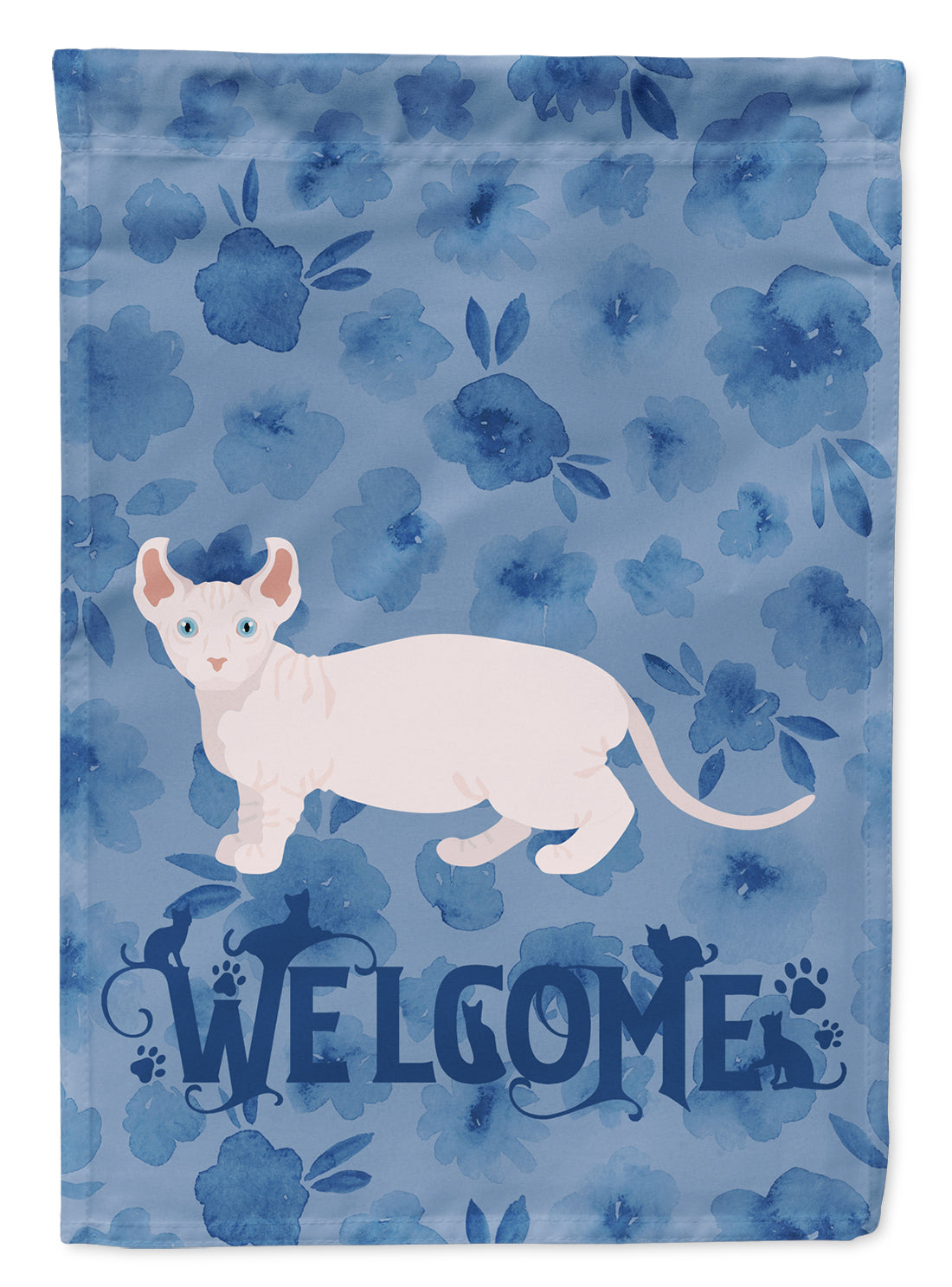 Dwelf #3 Cat Welcome House Flag 28x40 Porch Sleeve Pole Decorative Outside Yard Banner Artwork Wall Hanging, Polyester