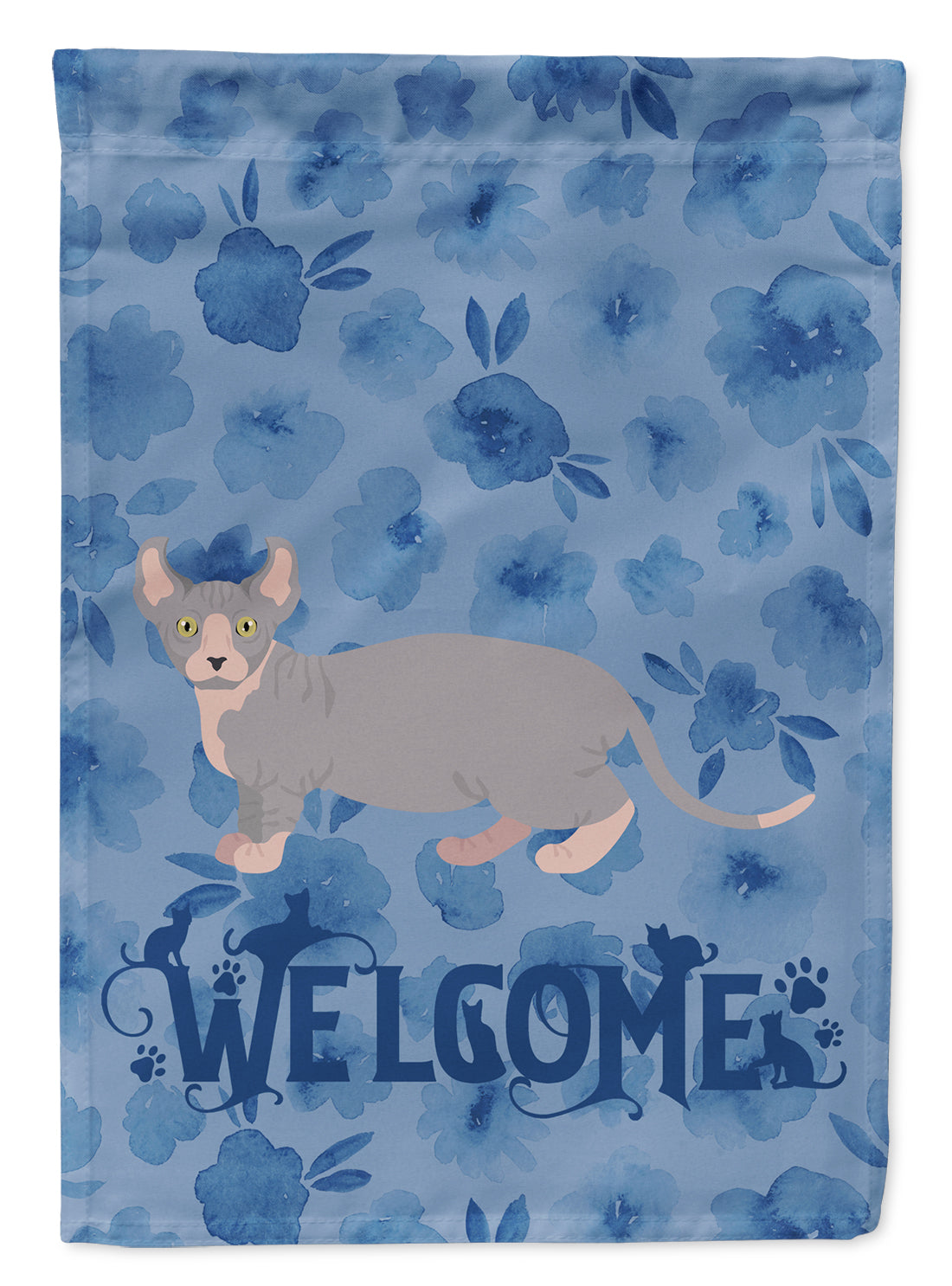 Dwelf #4 Cat Welcome House Flag 28x40 Porch Sleeve Pole Decorative Outside Yard Banner Artwork Wall Hanging, Polyester