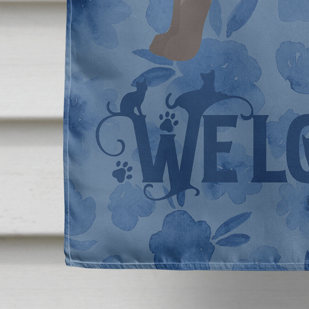 European Burmese Cat Welcome House Flag 28x40 Porch Sleeve Pole Decorative Outside Yard Banner Artwork Wall Hanging, Polyester