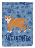 European Shorthair #1 Cat Welcome House Flag 28x40 Porch Sleeve Pole Decorative Outside Yard Banner Artwork Wall Hanging, Polyester