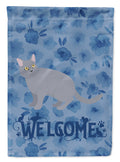 European Shorthair #3 Cat Welcome House Flag 28x40 Porch Sleeve Pole Decorative Outside Yard Banner Artwork Wall Hanging, Polyester