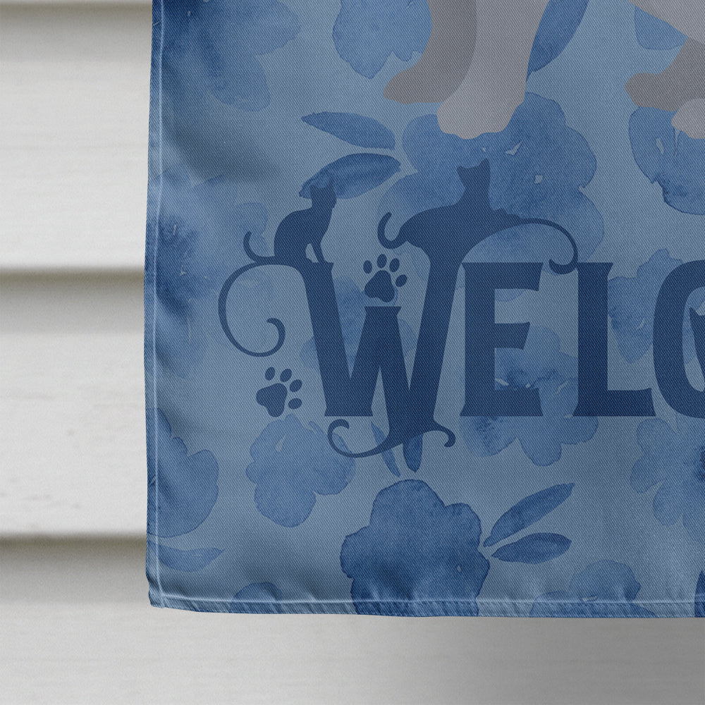 European Shorthair #3 Cat Welcome House Flag 28x40 Porch Sleeve Pole Decorative Outside Yard Banner Artwork Wall Hanging, Polyester