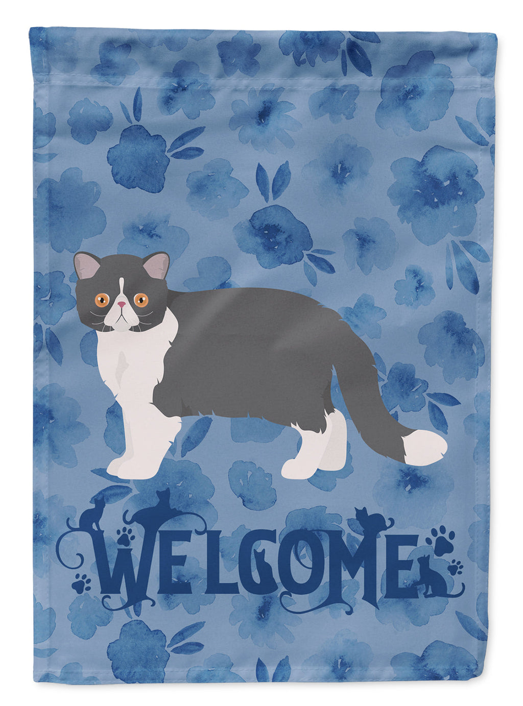 Exotic Shorthair #2 Cat Welcome House Flag 28x40 Porch Sleeve Pole Decorative Outside Yard Banner Artwork Wall Hanging, Polyester