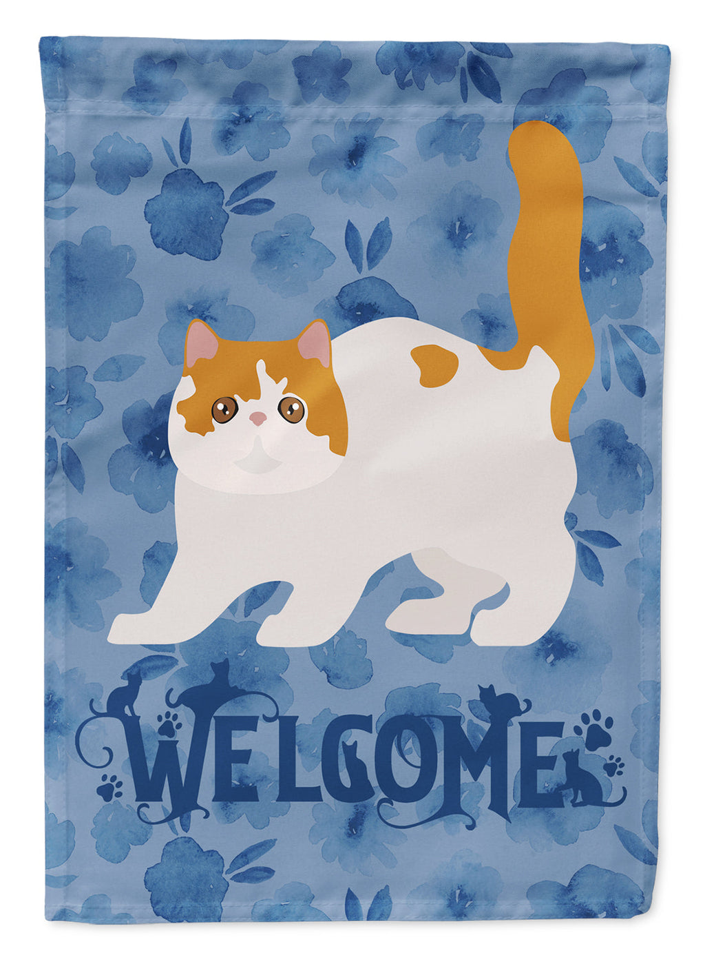 Exotic Shorthair #4 Cat Welcome House Flag 28x40 Porch Sleeve Pole Decorative Outside Yard Banner Artwork Wall Hanging, Polyester