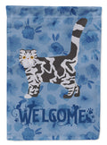 Foldex Exotic Fold #1 Cat Welcome House Flag 28x40 Porch Sleeve Pole Decorative Outside Yard Banner Artwork Wall Hanging, Polyester