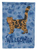 Foldex Exotic Fold #2 Cat Welcome House Flag 28x40 Porch Sleeve Pole Decorative Outside Yard Banner Artwork Wall Hanging, Polyester