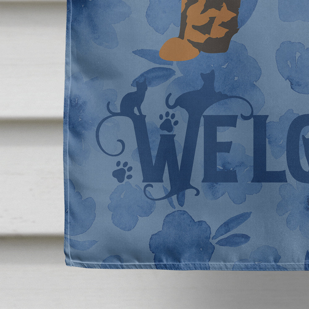 Foldex Exotic Fold #2 Cat Welcome House Flag 28x40 Porch Sleeve Pole Decorative Outside Yard Banner Artwork Wall Hanging, Polyester