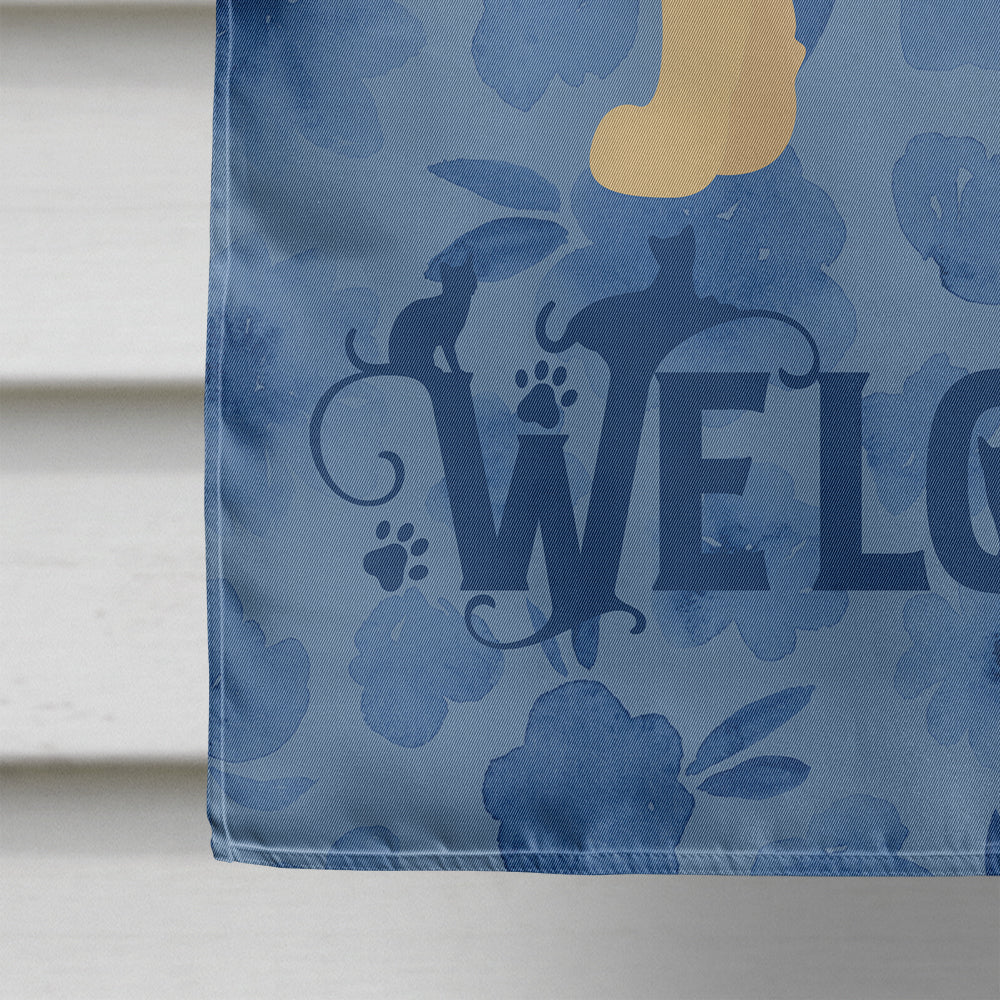 German Rex #2 Cat Welcome House Flag 28x40 Porch Sleeve Pole Decorative Outside Yard Banner Artwork Wall Hanging, Polyester