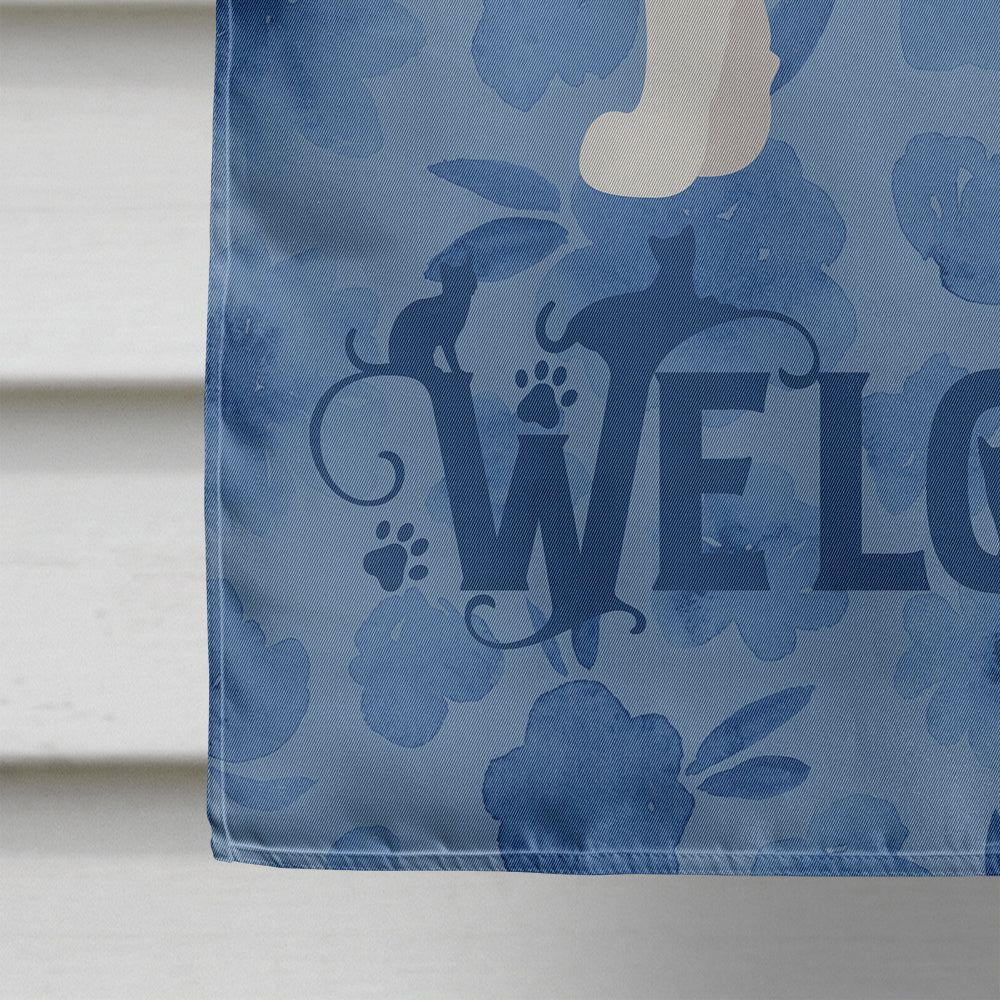 German Rex #3 Cat Welcome House Flag 28x40 Porch Sleeve Pole Decorative Outside Yard Banner Artwork Wall Hanging, Polyester