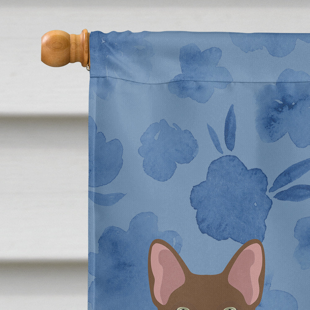 Havana Brown Cat Welcome House Flag 28x40 Porch Sleeve Pole Decorative Outside Yard Banner Artwork Wall Hanging, Polyester