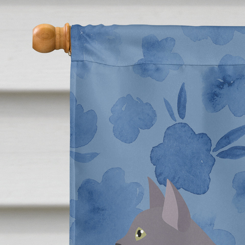 Korat #2 Cat Welcome House Flag 28x40 Porch Sleeve Pole Decorative Outside Yard Banner Artwork Wall Hanging, Polyester
