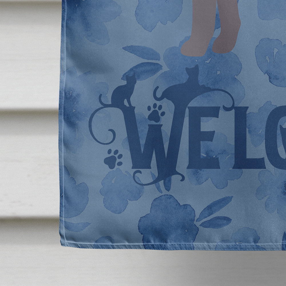 Korat #2 Cat Welcome House Flag 28x40 Porch Sleeve Pole Decorative Outside Yard Banner Artwork Wall Hanging, Polyester