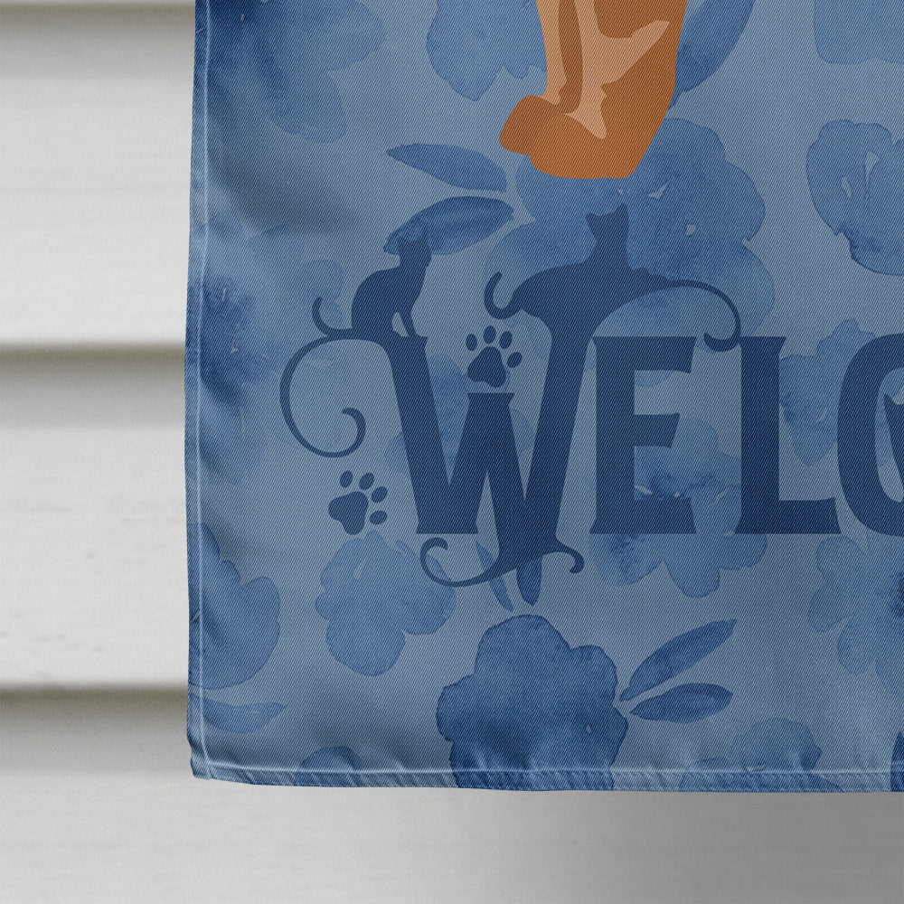 Kurilian Bobtail Cat Welcome House Flag 28x40 Porch Sleeve Pole Decorative Outside Yard Banner Artwork Wall Hanging, Polyester
