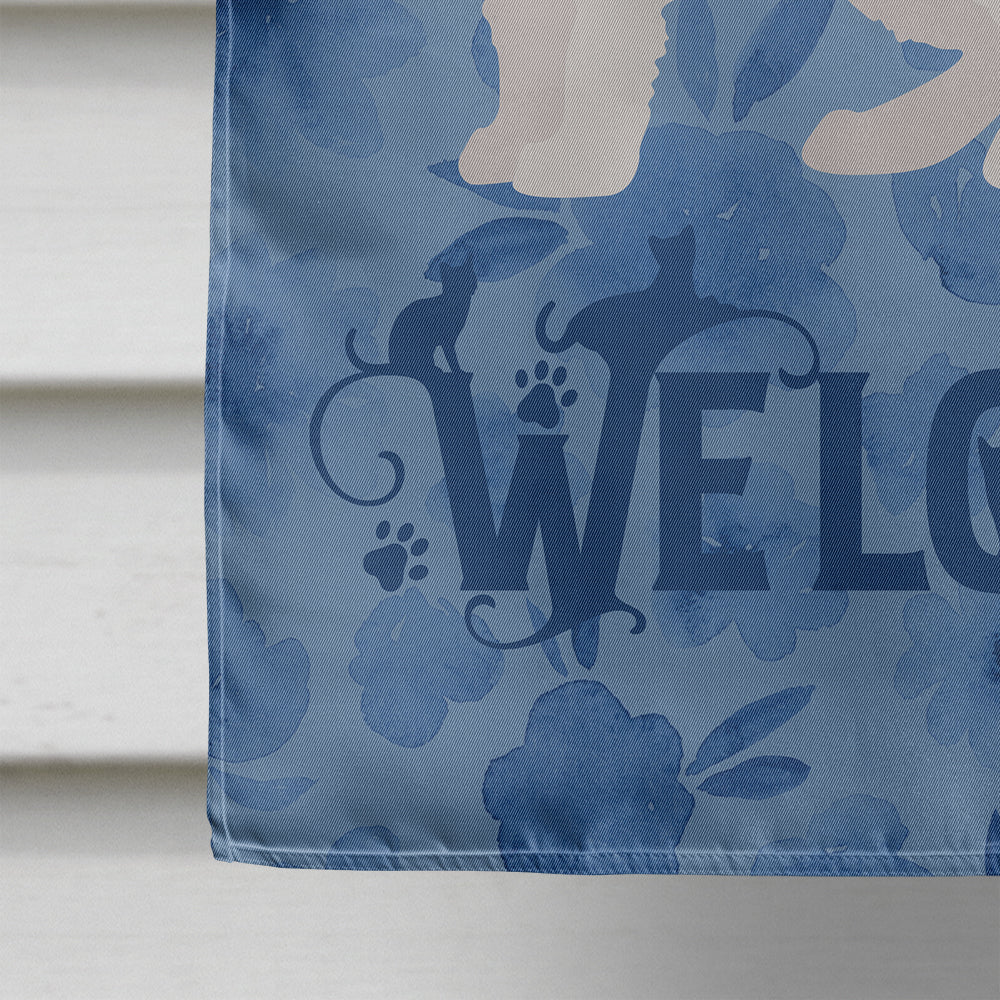 La Perm #1 Cat Welcome House Flag 28x40 Porch Sleeve Pole Decorative Outside Yard Banner Artwork Wall Hanging, Polyester