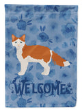 La Perm #2 Cat Welcome House Flag 28x40 Porch Sleeve Pole Decorative Outside Yard Banner Artwork Wall Hanging, Polyester
