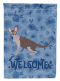 Lykoi #2 Cat Welcome House Flag 28x40 Porch Sleeve Pole Decorative Outside Yard Banner Artwork Wall Hanging, Polyester