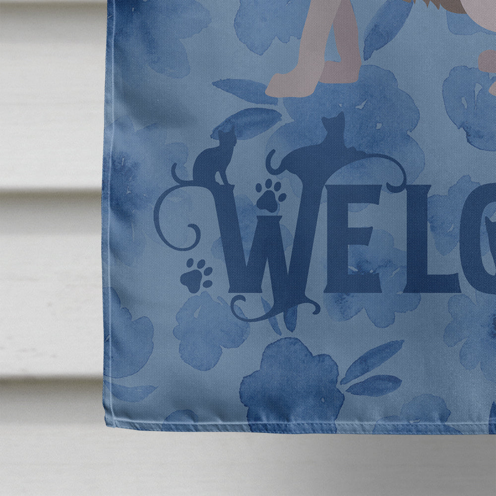 Lykoi #2 Cat Welcome House Flag 28x40 Porch Sleeve Pole Decorative Outside Yard Banner Artwork Wall Hanging, Polyester