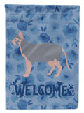 Lykoi #3 Cat Welcome House Flag 28x40 Porch Sleeve Pole Decorative Outside Yard Banner Artwork Wall Hanging, Polyester