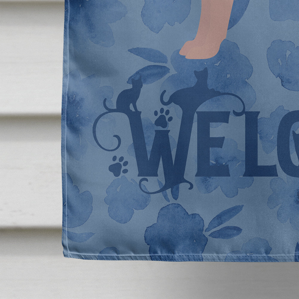 Lykoi #3 Cat Welcome House Flag 28x40 Porch Sleeve Pole Decorative Outside Yard Banner Artwork Wall Hanging, Polyester