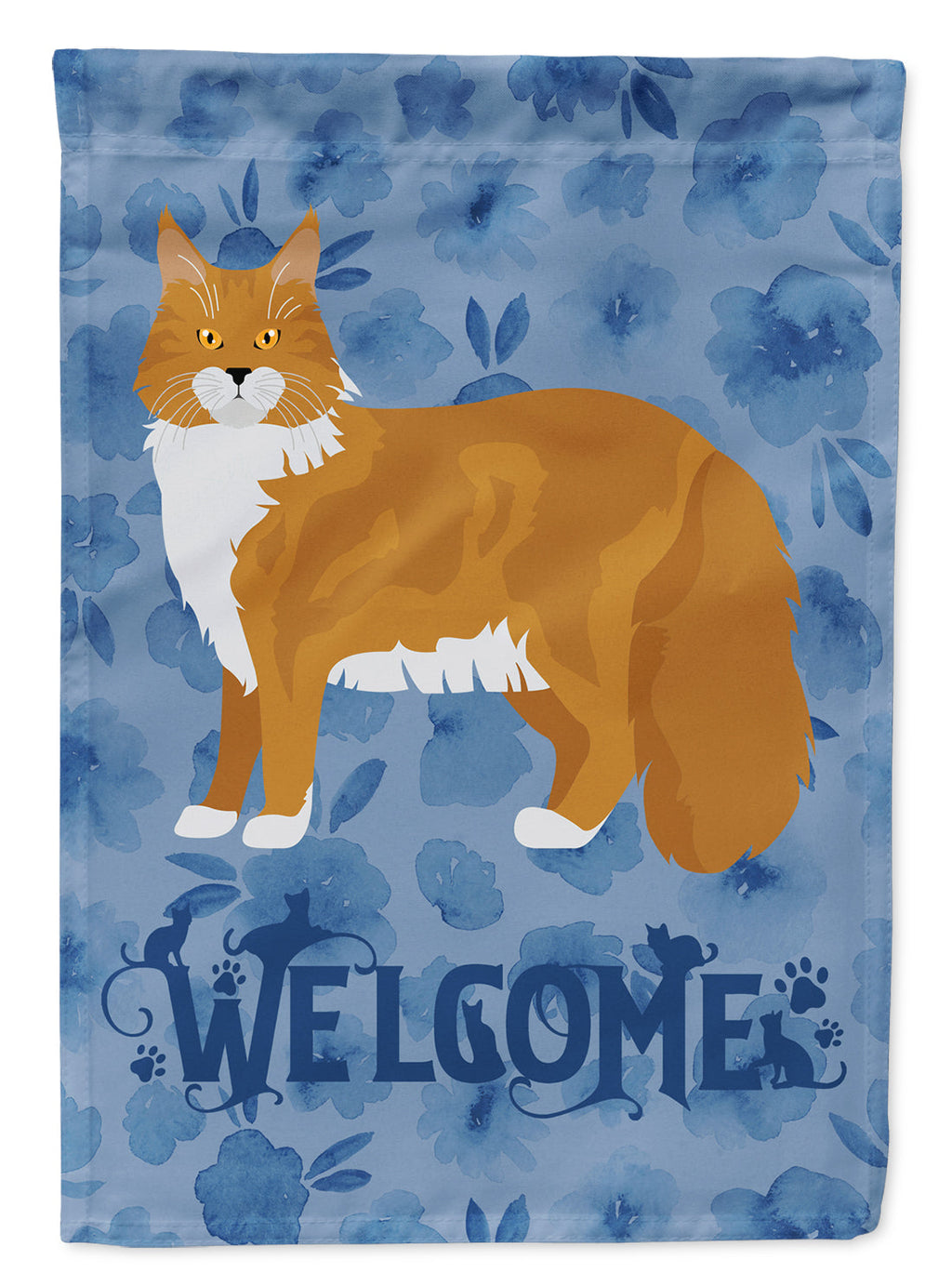 Maine Coon #1 Cat Welcome House Flag 28x40 Porch Sleeve Pole Decorative Outside Yard Banner Artwork Wall Hanging, Polyester