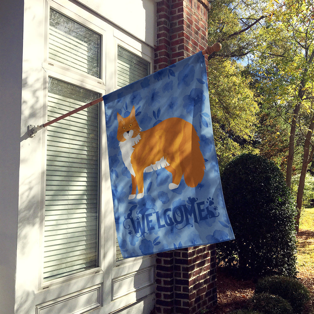 Maine Coon #1 Cat Welcome House Flag 28x40 Porch Sleeve Pole Decorative Outside Yard Banner Artwork Wall Hanging, Polyester