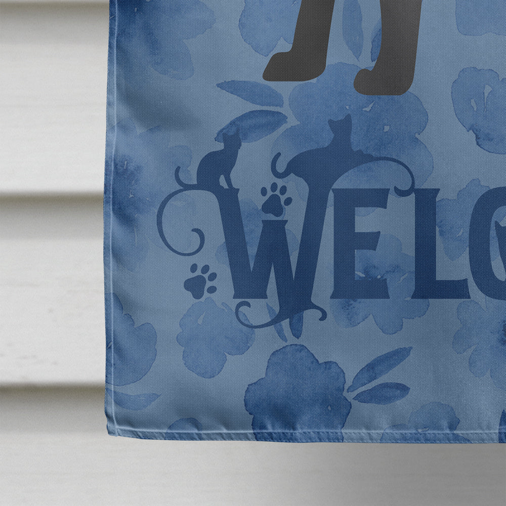 Malayan #2 Cat Welcome House Flag 28x40 Porch Sleeve Pole Decorative Outside Yard Banner Artwork Wall Hanging, Polyester