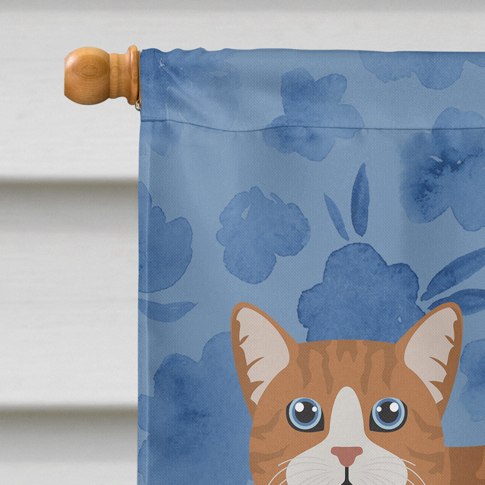 Manx #2 Cat Welcome House Flag 28x40 Porch Sleeve Pole Decorative Outside Yard Banner Artwork Wall Hanging, Polyester