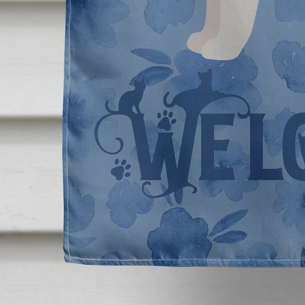 Manx #3 Cat Welcome House Flag 28x40 Porch Sleeve Pole Decorative Outside Yard Banner Artwork Wall Hanging, Polyester