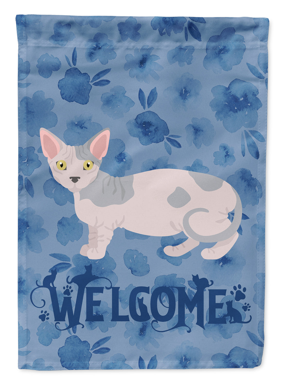 Minskin Cat Welcome House Flag 28x40 Porch Sleeve Pole Decorative Outside Yard Banner Artwork Wall Hanging, Polyester
