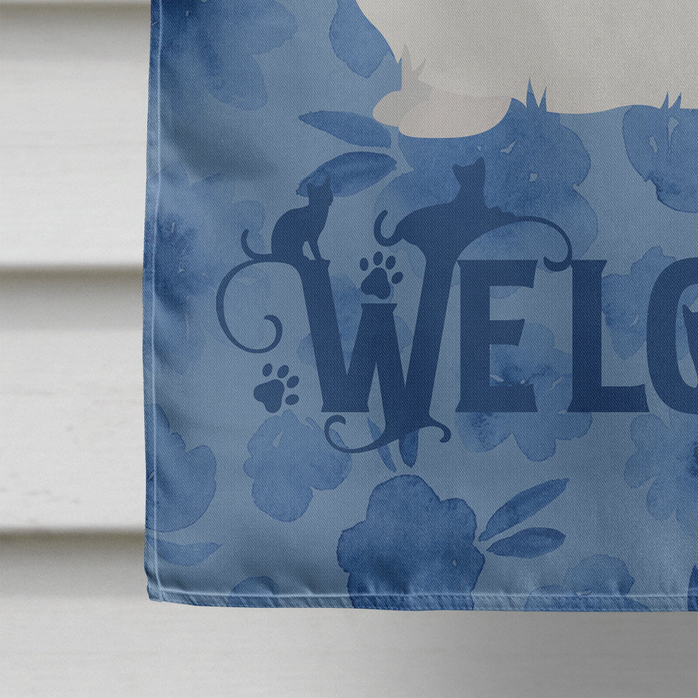 Munchkin #2 Cat Welcome House Flag 28x40 Porch Sleeve Pole Decorative Outside Yard Banner Artwork Wall Hanging, Polyester