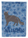 Nebelung #1 Cat Welcome House Flag 28x40 Porch Sleeve Pole Decorative Outside Yard Banner Artwork Wall Hanging, Polyester
