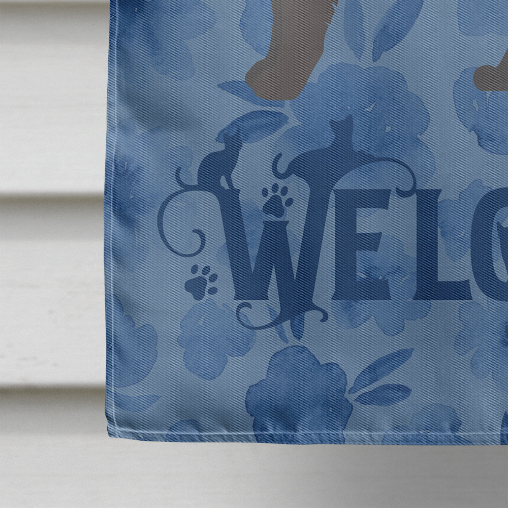 Nebelung #1 Cat Welcome House Flag 28x40 Porch Sleeve Pole Decorative Outside Yard Banner Artwork Wall Hanging, Polyester