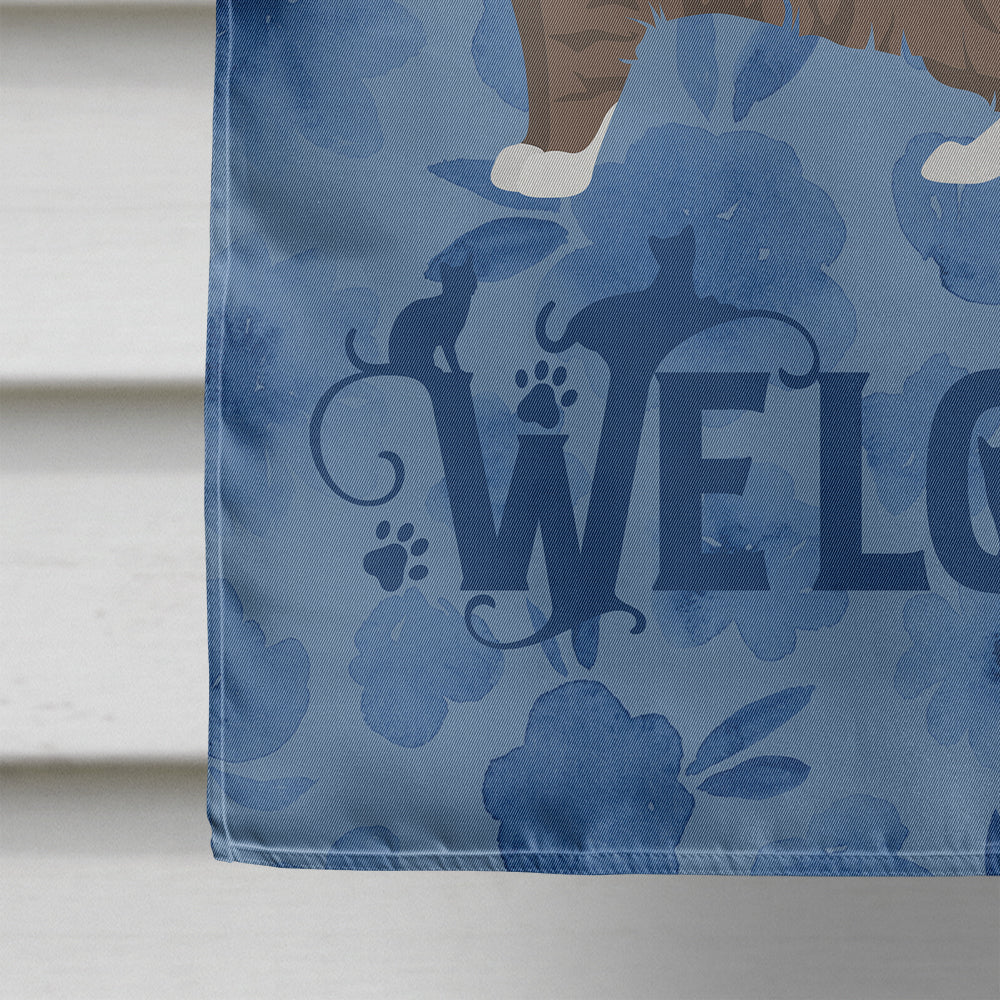 Norwegian Forest Cat Welcome House Flag 28x40 Porch Sleeve Pole Decorative Outside Yard Banner Artwork Wall Hanging, Polyester