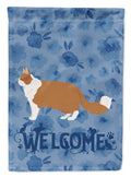 Norwegian Forest #2 Cat Welcome House Flag 28x40 Porch Sleeve Pole Decorative Outside Yard Banner Artwork Wall Hanging, Polyester