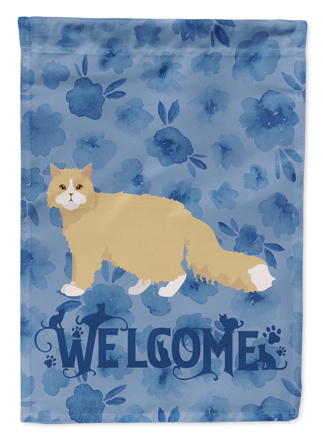 Oregon Rex Cat Welcome House Flag 28x40 Porch Sleeve Pole Decorative Outside Yard Banner Artwork Wall Hanging, Polyester