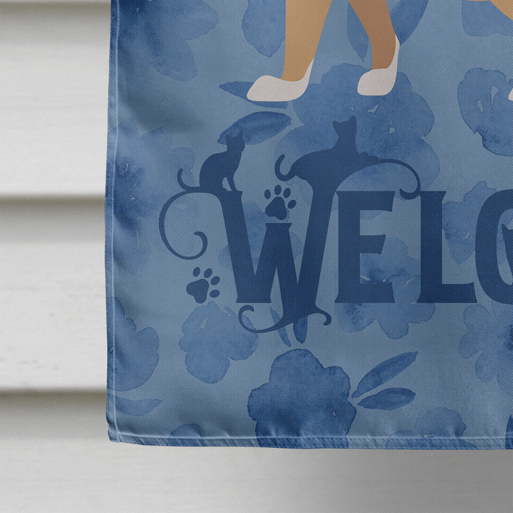 Oriental Longhair #2 Cat Welcome House Flag 28x40 Porch Sleeve Pole Decorative Outside Yard Banner Artwork Wall Hanging, Polyester