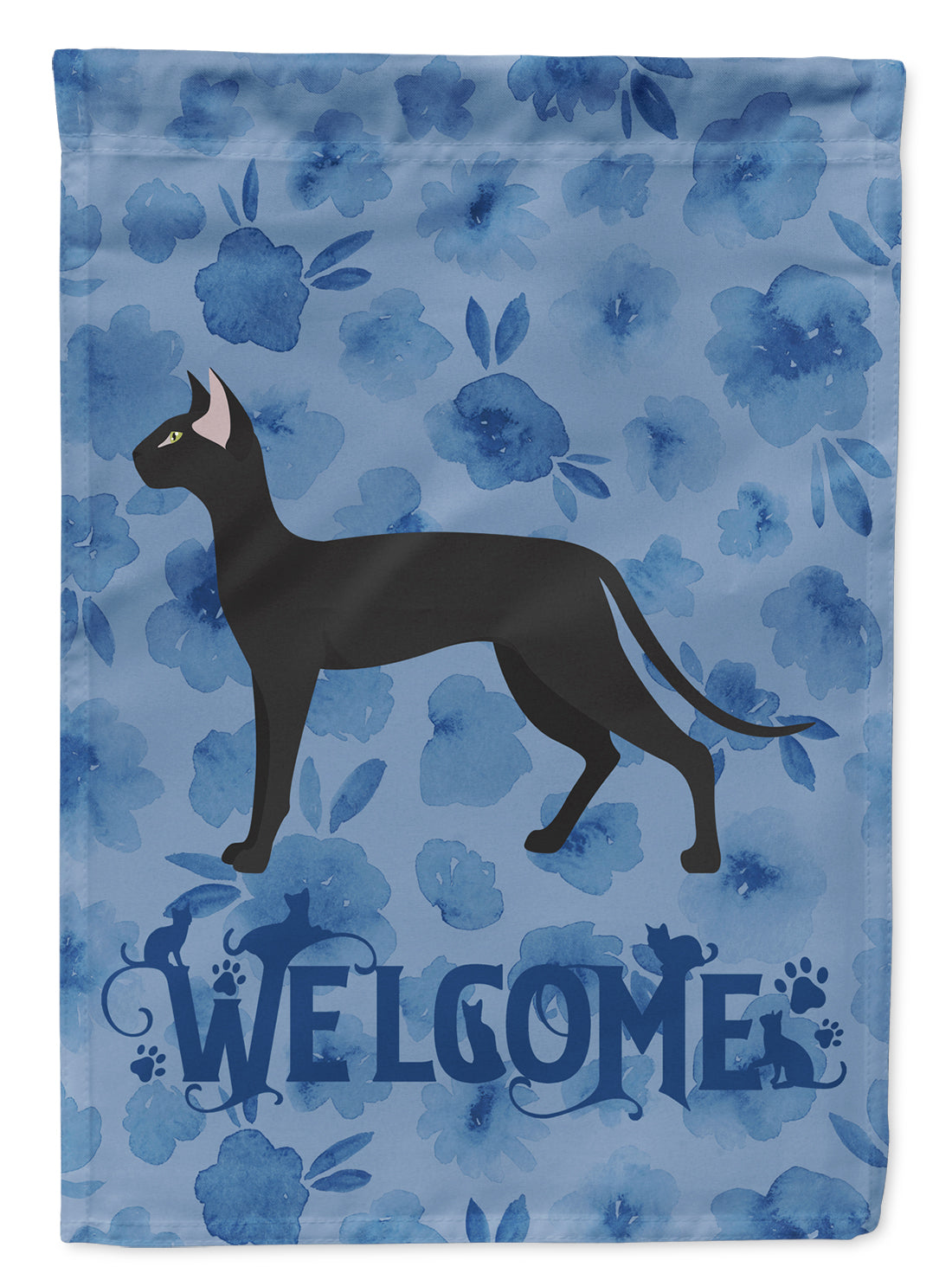 Oriental Shorthair #1 Cat Welcome House Flag 28x40 Porch Sleeve Pole Decorative Outside Yard Banner Artwork Wall Hanging, Polyester