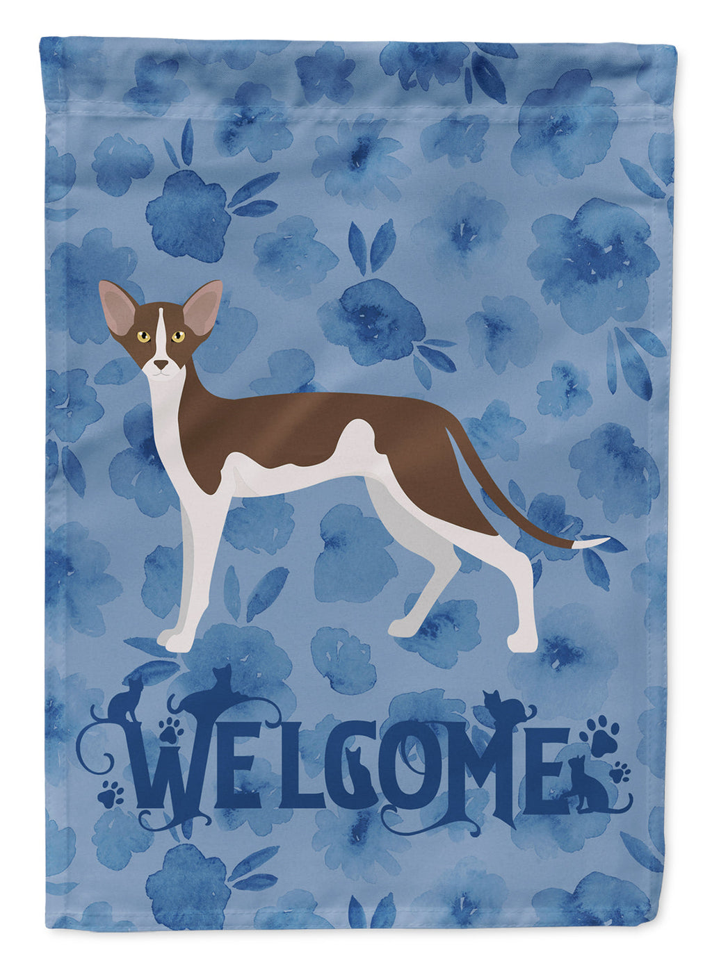 Oriental Shorthair #2 Cat Welcome House Flag 28x40 Porch Sleeve Pole Decorative Outside Yard Banner Artwork Wall Hanging, Polyester