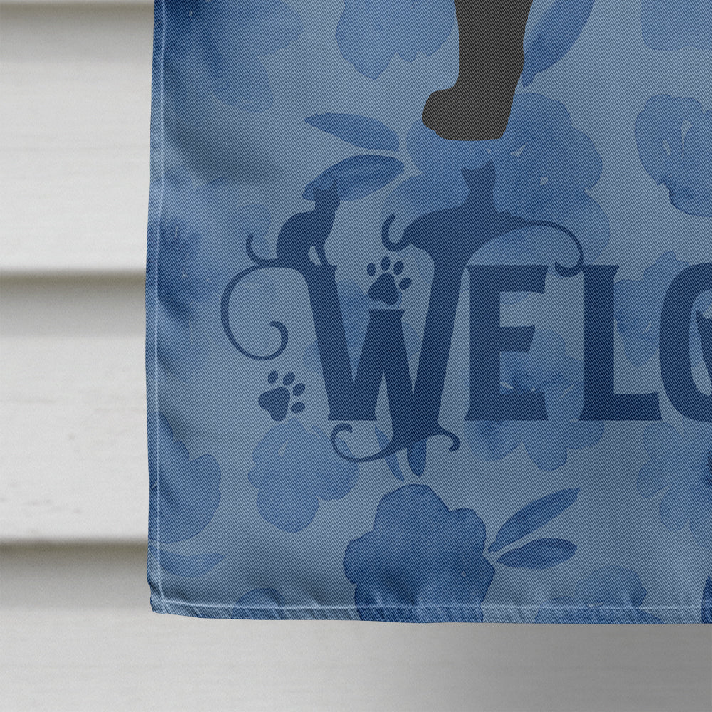 Pantherette Cat Welcome House Flag 28x40 Porch Sleeve Pole Decorative Outside Yard Banner Artwork Wall Hanging, Polyester