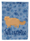 Persian Modern Cat Welcome House Flag 28x40 Porch Sleeve Pole Decorative Outside Yard Banner Artwork Wall Hanging, Polyester