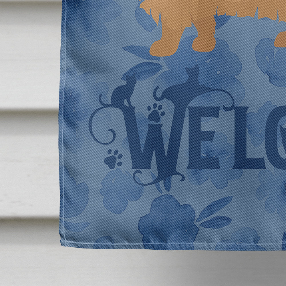 Persian Modern Cat Welcome House Flag 28x40 Porch Sleeve Pole Decorative Outside Yard Banner Artwork Wall Hanging, Polyester