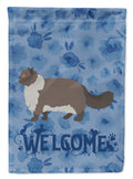 Persian Modern #2 Cat Welcome House Flag 28x40 Porch Sleeve Pole Decorative Outside Yard Banner Artwork Wall Hanging, Polyester