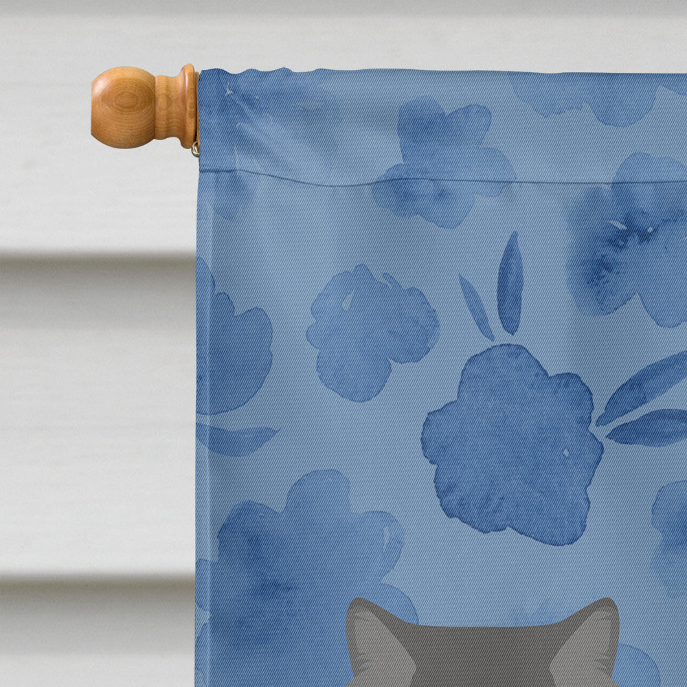 Black Persian Traditional Cat Welcome House Flag 28x40 Porch Sleeve Pole Decorative Outside Yard Banner Artwork Wall Hanging, Polyester