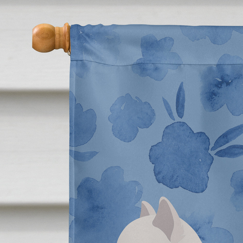 White Persian Traditional Cat Welcome House Flag 28x40 Porch Sleeve Pole Decorative Outside Yard Banner Artwork Wall Hanging, Polyester