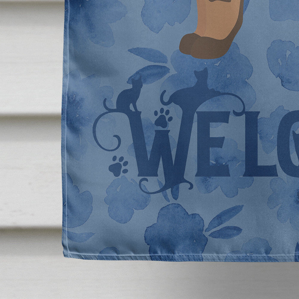 Pixie Bob #2 Cat Welcome House Flag 28x40 Porch Sleeve Pole Decorative Outside Yard Banner Artwork Wall Hanging, Polyester