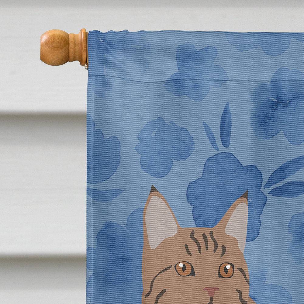 Pixie Bob #3 Cat Welcome House Flag 28x40 Porch Sleeve Pole Decorative Outside Yard Banner Artwork Wall Hanging, Polyester