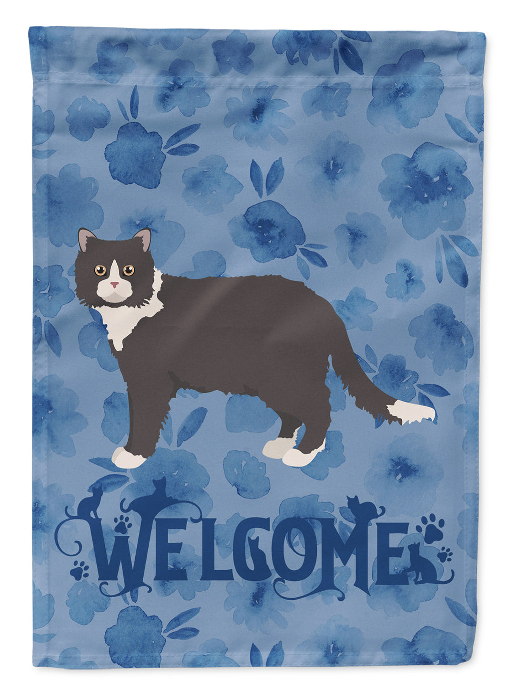 Poodle Cat #1 Cat Welcome House Flag 28x40 Porch Sleeve Pole Decorative Outside Yard Banner Artwork Wall Hanging, Polyester
