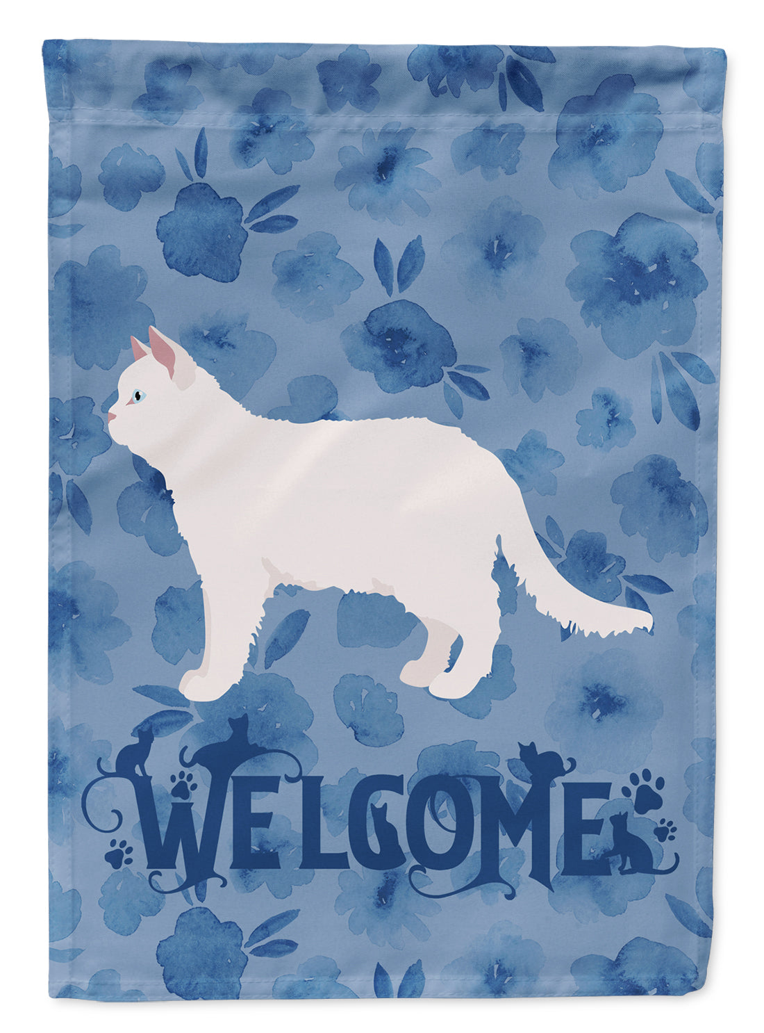 Poodle Cat #2 Cat Welcome House Flag 28x40 Porch Sleeve Pole Decorative Outside Yard Banner Artwork Wall Hanging, Polyester